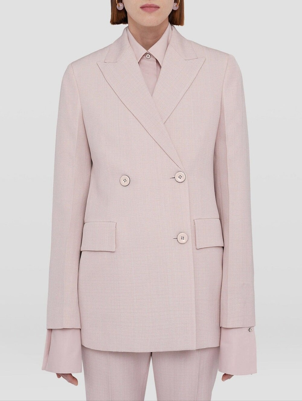 Jil Sander Tailored Double-Breasted Women's Blazer - Pale Pink Size 12(42) BNWT